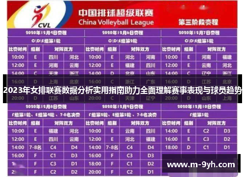 2023年女排联赛数据分析实用指南助力全面理解赛事表现与球员趋势